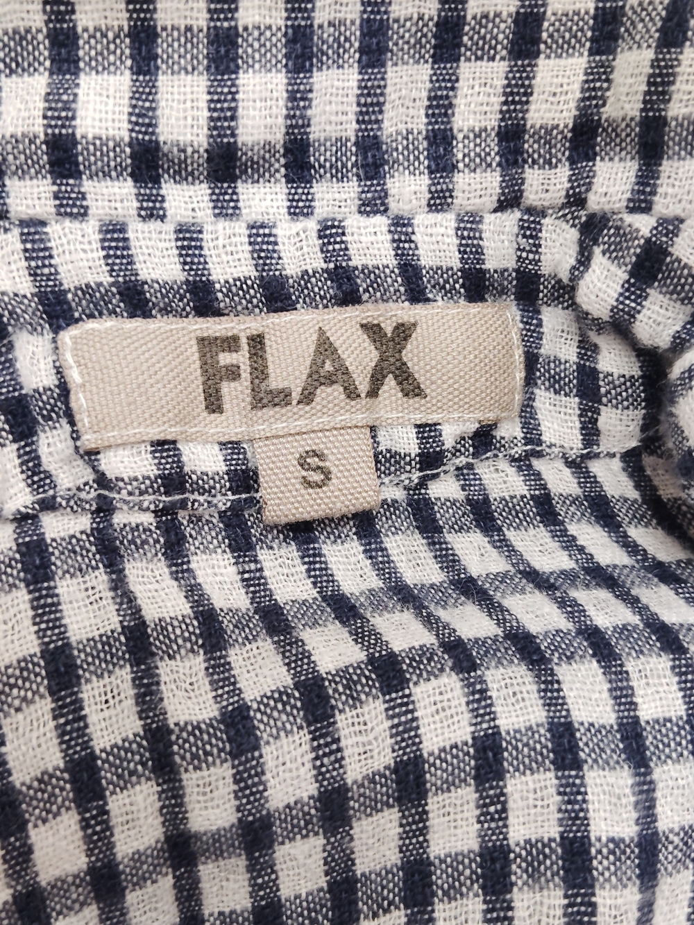 Flax Women's Dress Gingham Midi Sleeveless Collared 100% Linen Button Front Sz S - Picture 2 of 10